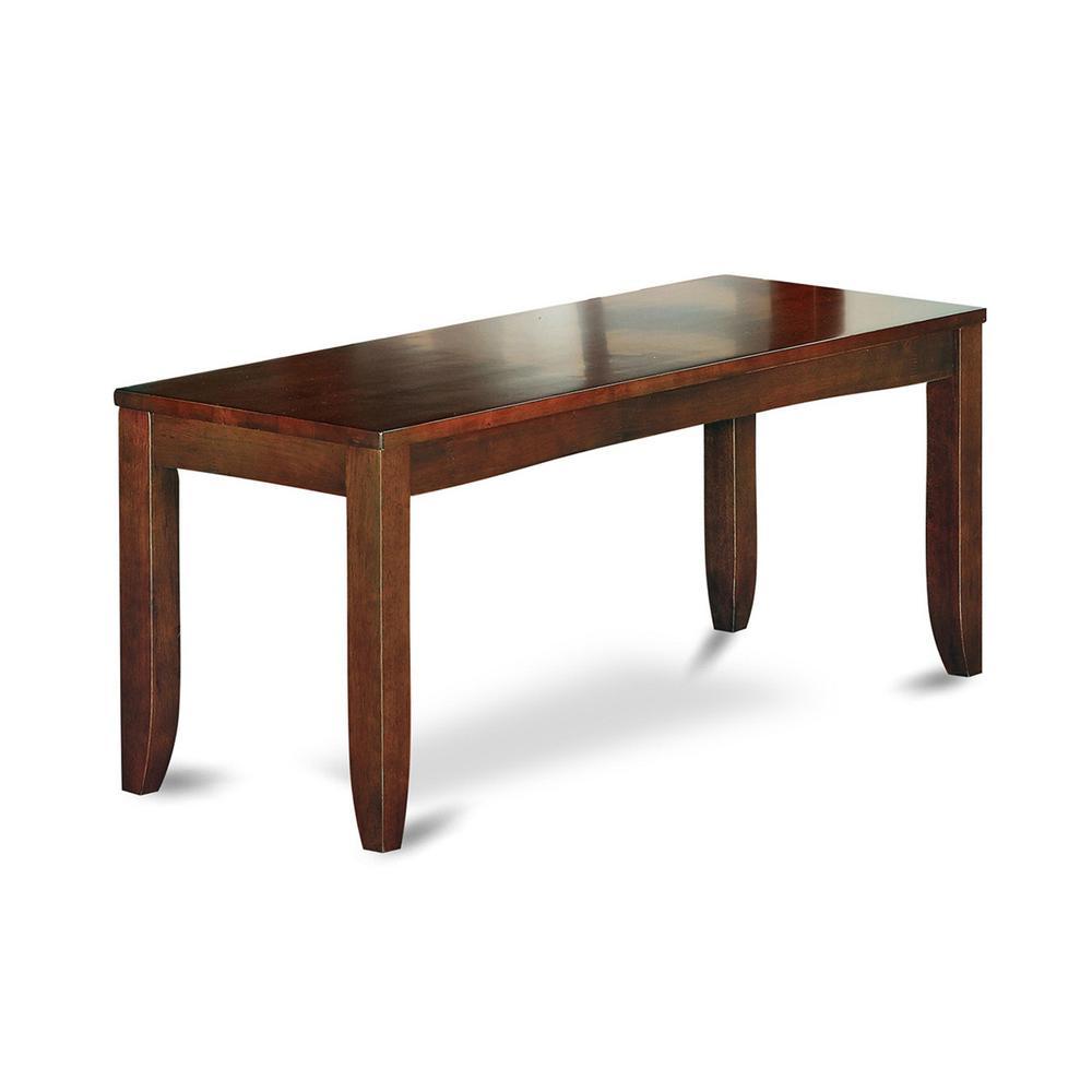East West Furniture Lynfield  Dining  Bench  with  Wood  Seat  in  Espresso  Finish