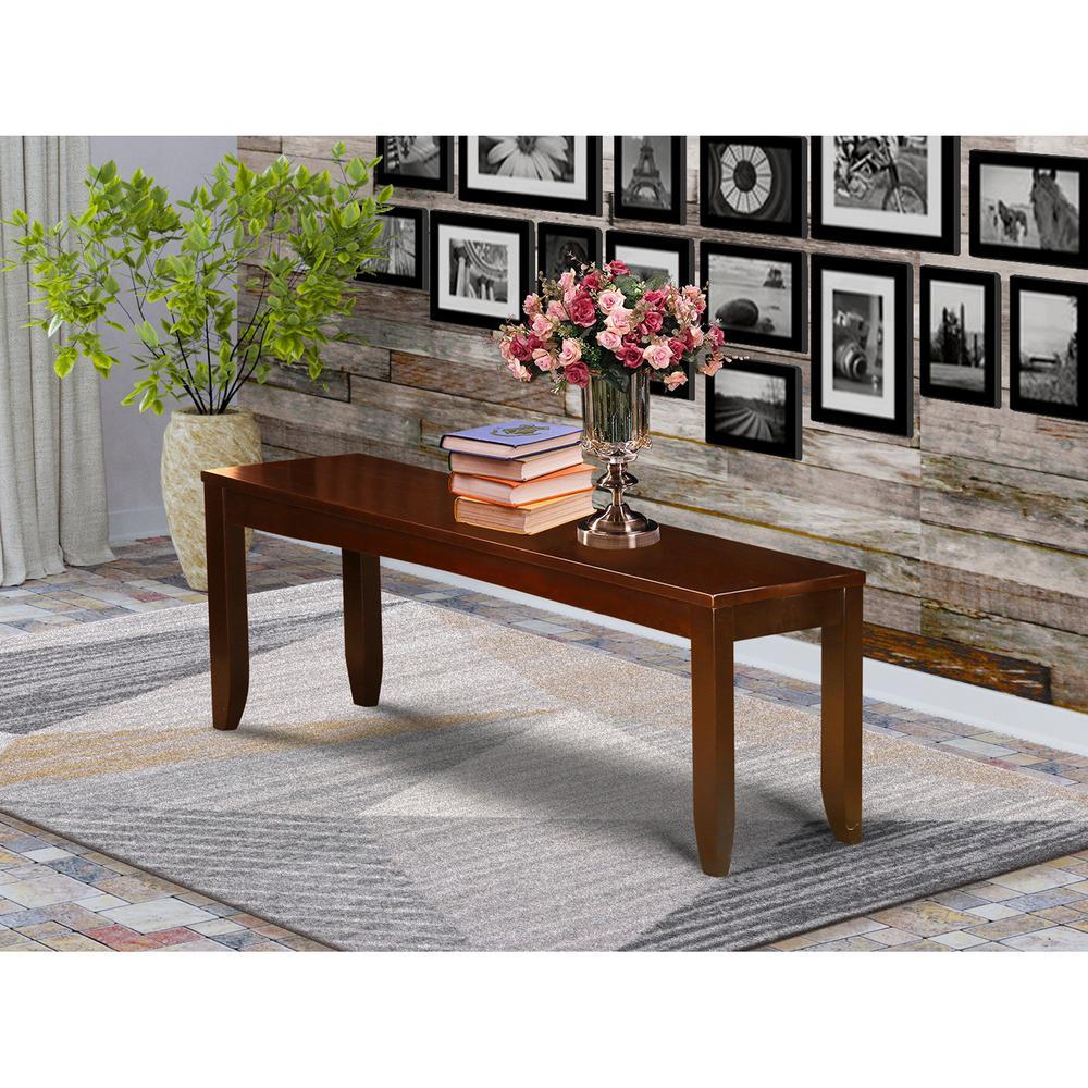 East West Furniture Lynfield  Dining  Bench  with  Wood  Seat  in  Espresso  Finish