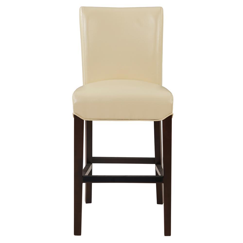 New Pacific Direct Milton Bonded Leather Counter Stool, Cream