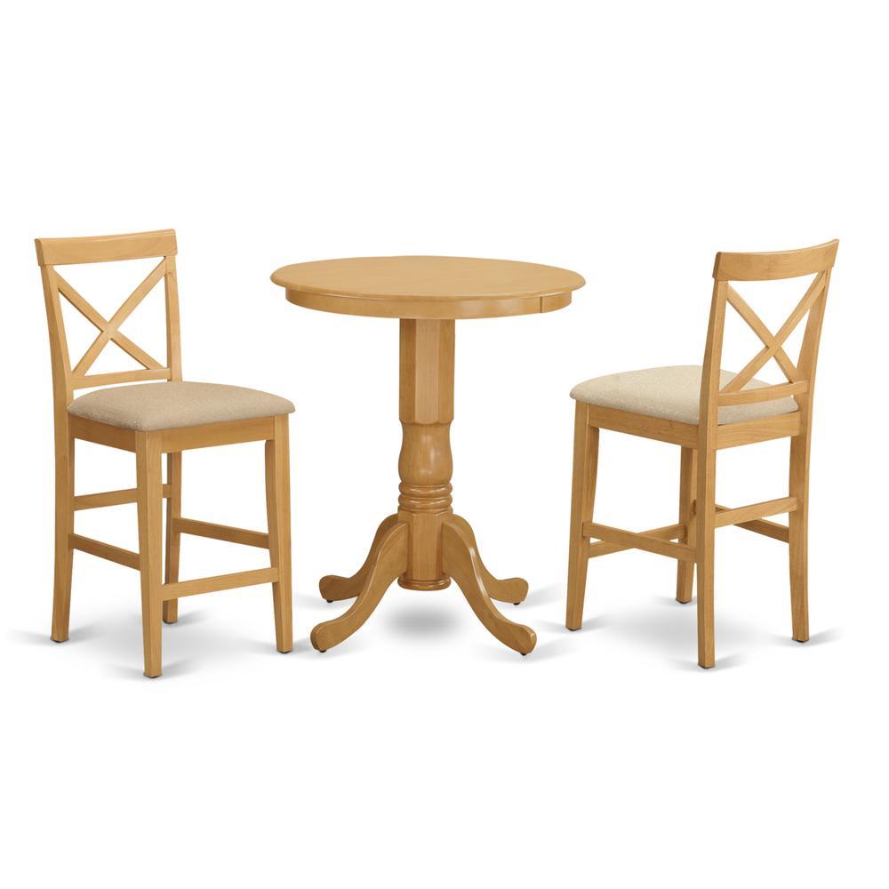 East West Furniture EDPB3-OAK-C 3 PC counter height Dining room set - counter height Table and 2 counter height Chairs.