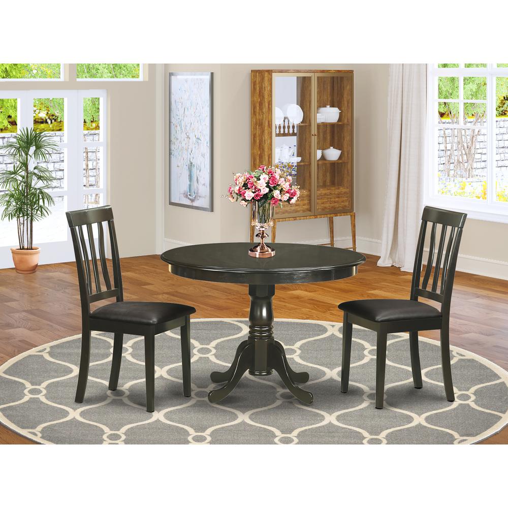 East West Furniture 3  PC  small  Kitchen  Table  and  Chairs  set-Dining  Table  and  2  dinette  Chairs.