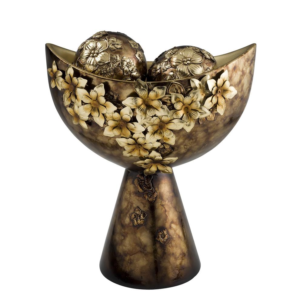 OK Lighting Virgo Orchid Decorative Bowl With Spheres