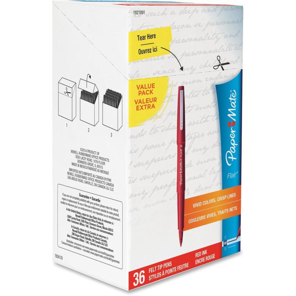 Paper-Mate Paper Mate Flair Medium Point Porous Markers - Medium Pen Point - 1.4 mm Pen...