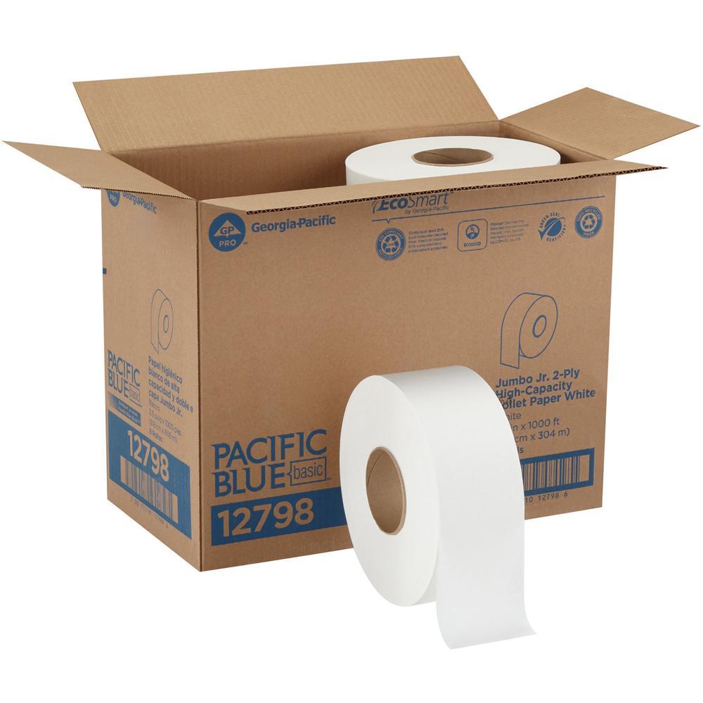 Georgia-Pacific Pacific Blue Basic Jumbo Jr. High-Capacity Toilet Paper - 2 Ply - 3.50 x...