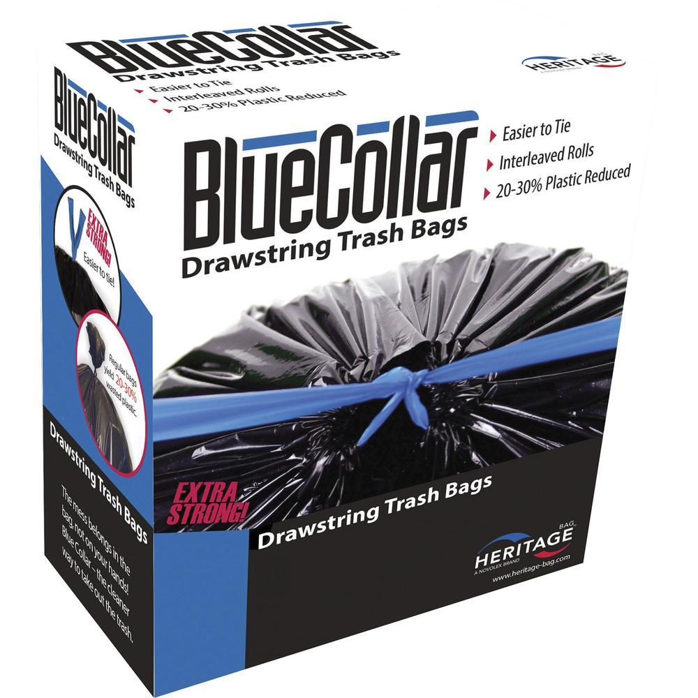 BlueCollar Heritage 30-gallon Drawstring Trash Bags - 30 gal/65 lb Capacity - 30 Width...