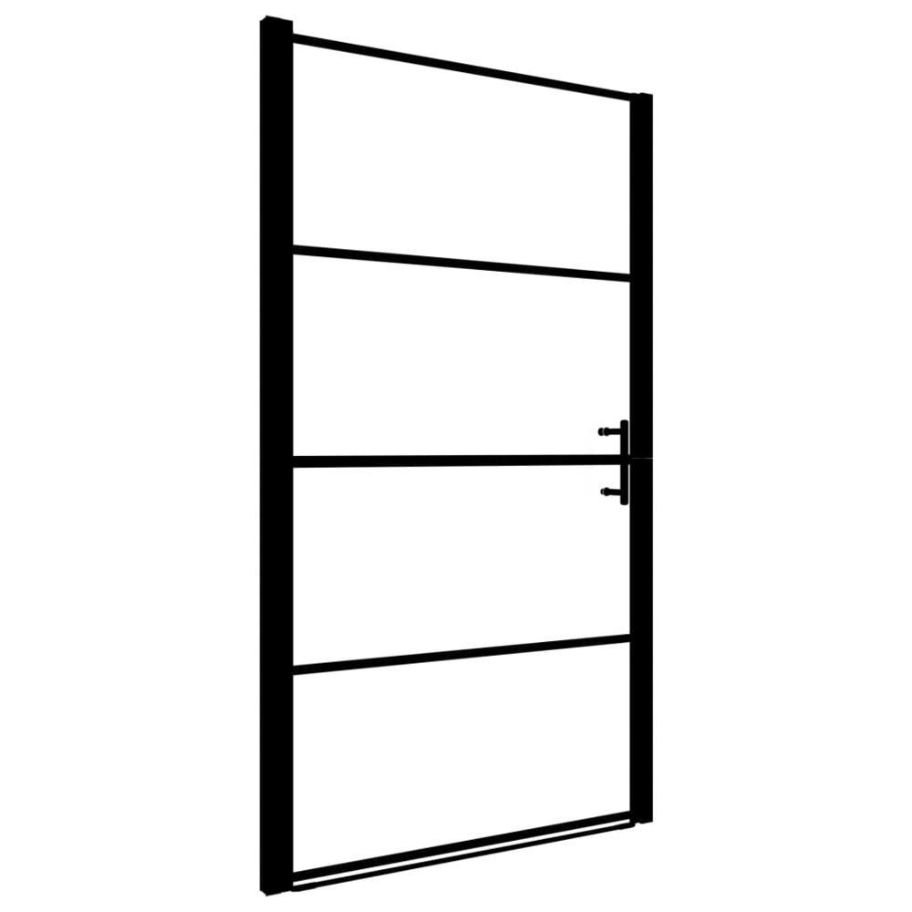 vidaXL Shower Door Tempered Glass 31.9"x76.8" Black, 145671