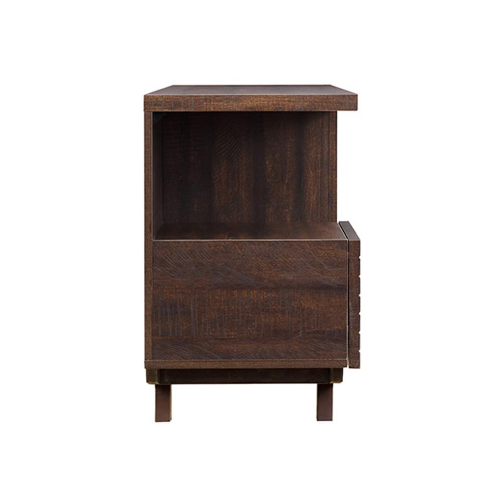 OS Home and Office Furniture OS Home Model 6555 Mid Century Media Console in Rough Sawn Cherry Finish