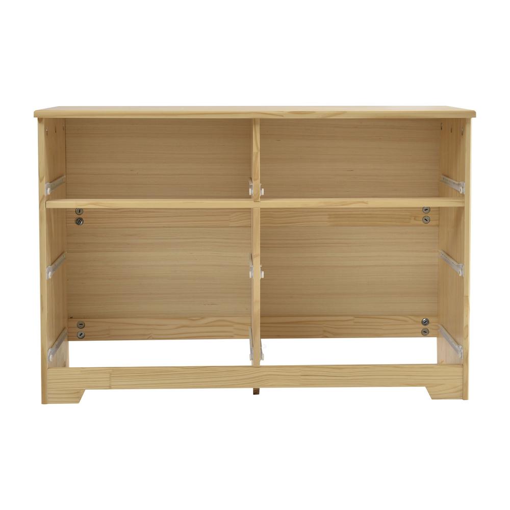 Better Homes Better Home Products Solid Pine Wood 6 Drawer Double Dresser in Natural & White.