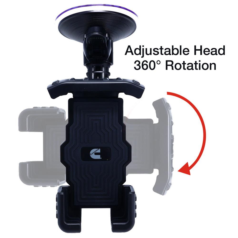 Cummins Windshield Phone Mount CMNWSPH - Suction Cup Phone Holder for Car or Truck Window Universal Fit - Black