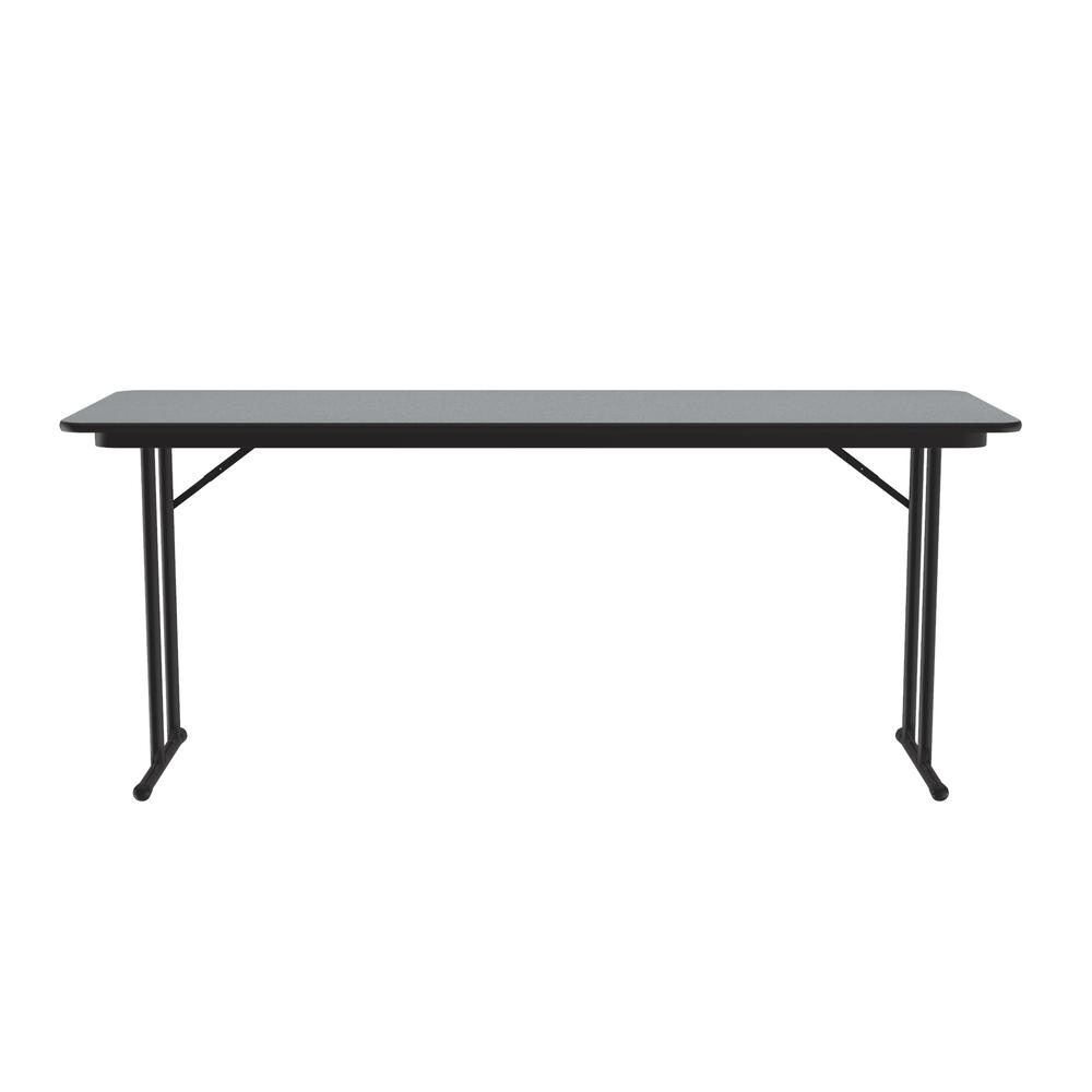 Correll Inc. Commercial Laminate Folding Seminar Table with Off-Set Leg, 24x60" RECTANGULAR, GRAY GRANITE BLACK