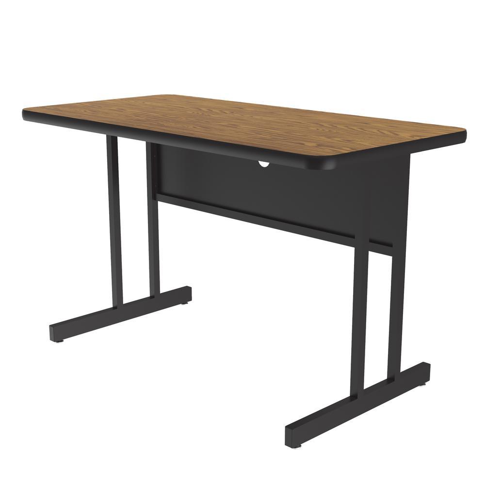 Correll Inc. Desk Height Commercial Laminate Top Computer/Student Desks 24x36", RECTANGULAR, MEDIUM OAK , BLACK