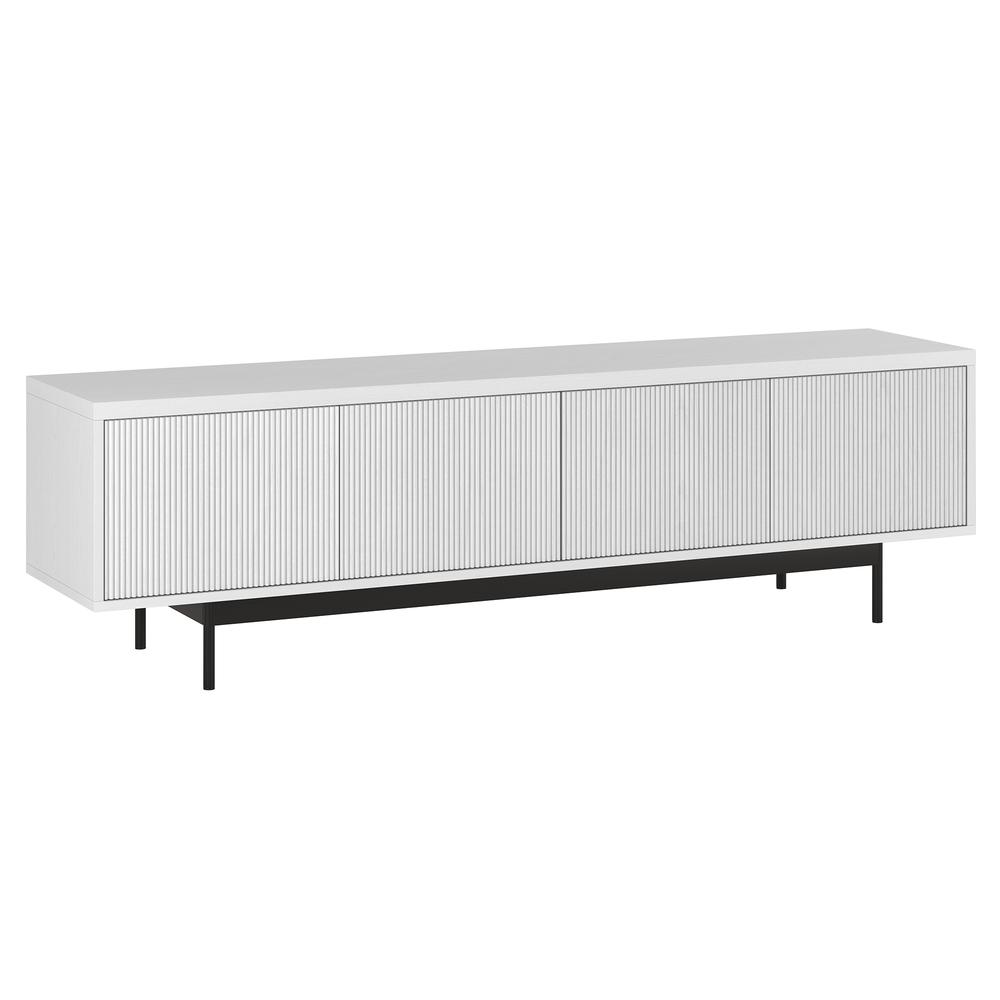 Hudson&Canal Whitman Rectangular TV Stand for TV's up to 75" in White