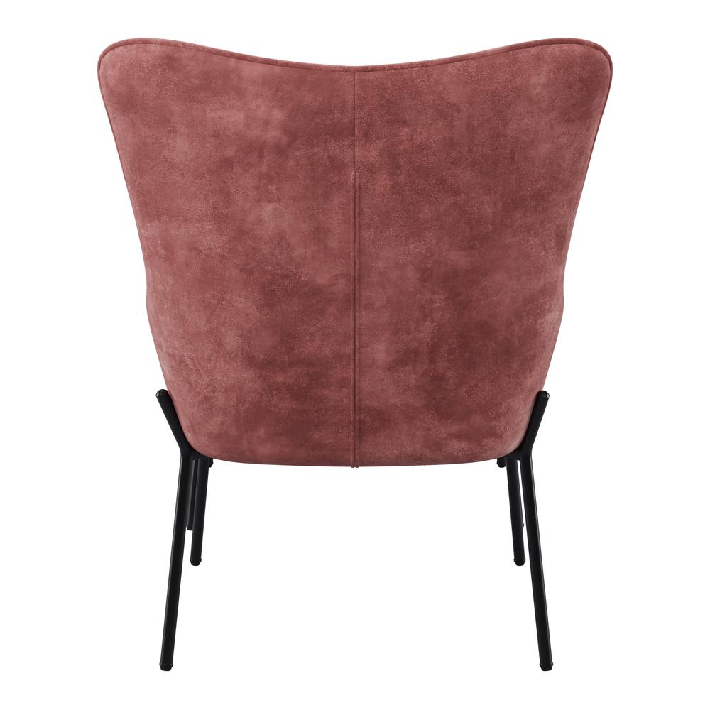 CorLiving Velvet Accent Chair with Stool, Pink Salmon