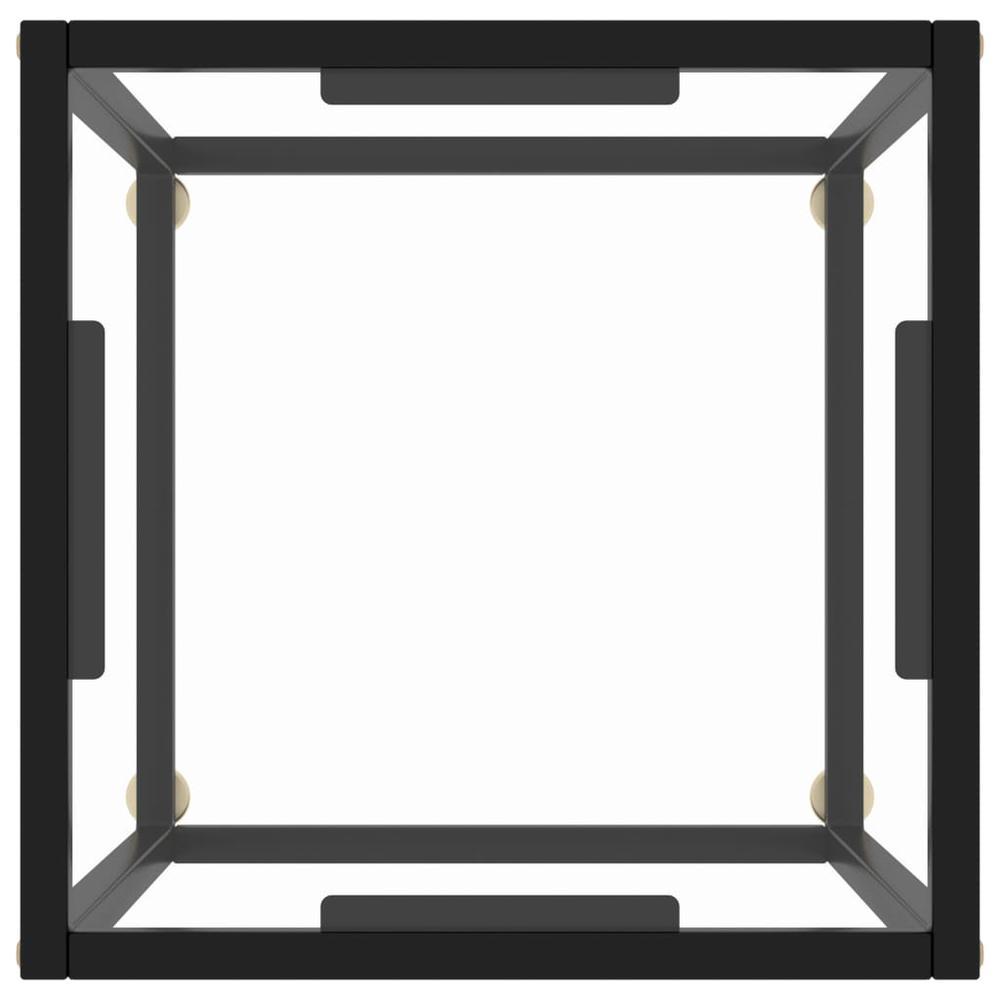 vidaXL Tea Table Black with Tempered Glass 15.7"x15.7"x19.7" 2907