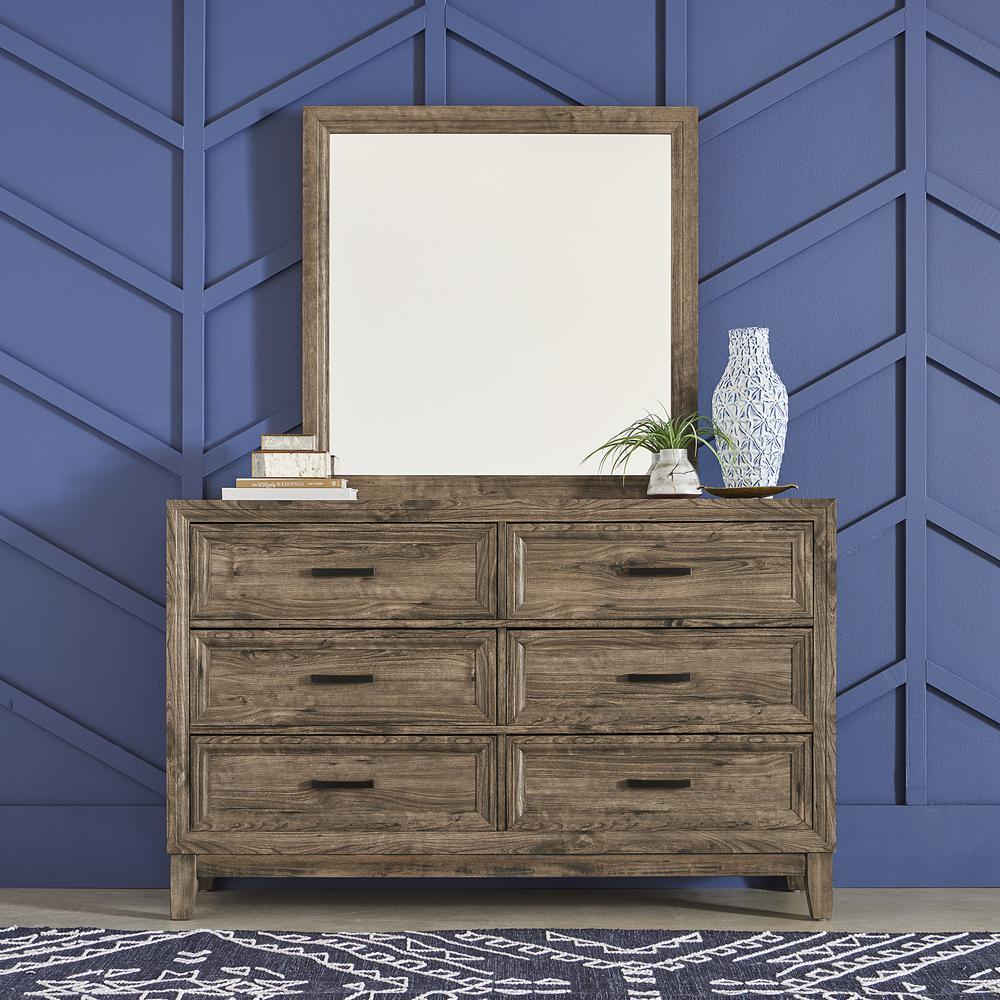 Liberty Furniture Dresser & Mirror (384-BR-DM), Cobblestone Finish