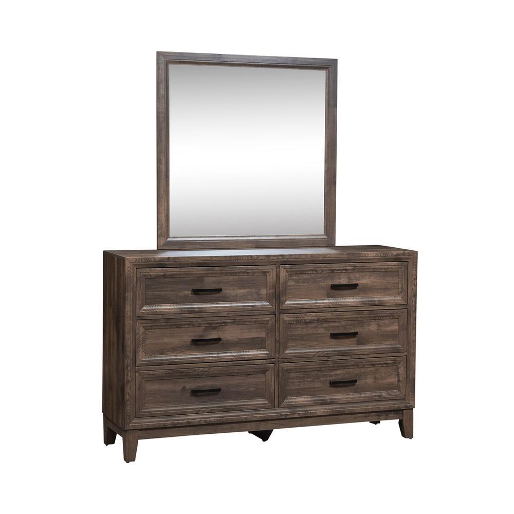 Liberty Furniture Dresser & Mirror (384-BR-DM), Cobblestone Finish