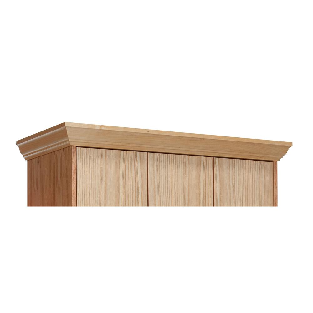 Hallowell All-Wood Club Locker Crown Molding Top 45"W x 4"H Natural Red Oak with Clear Finish