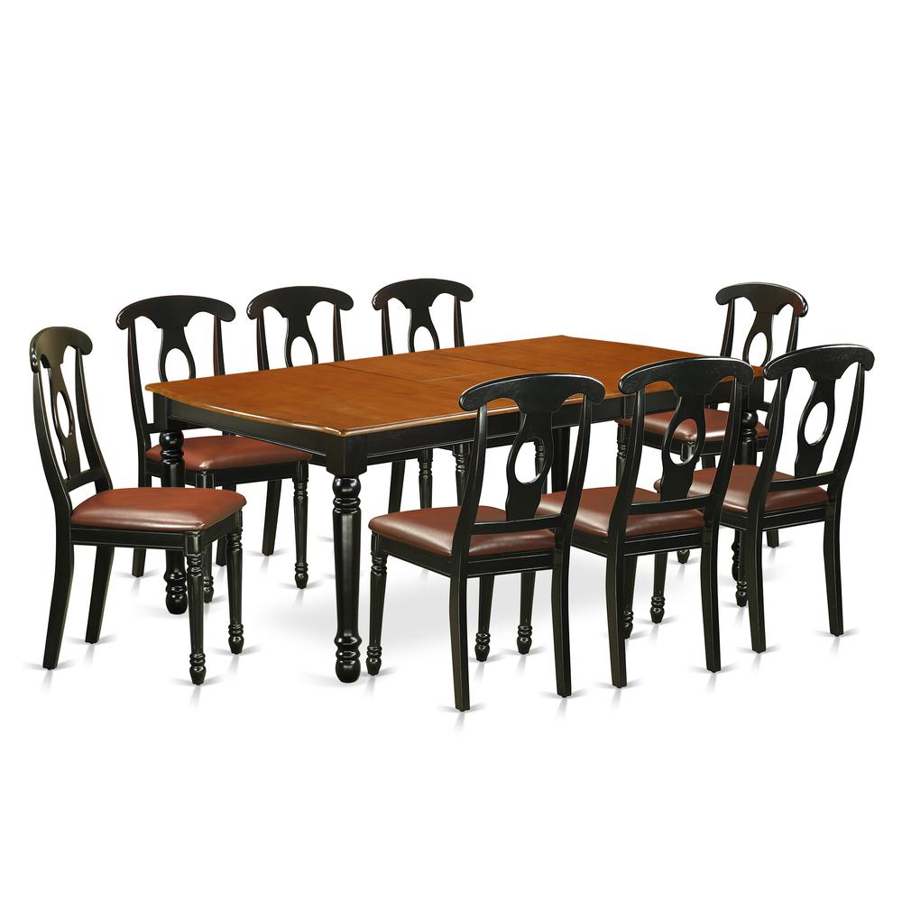 East West Furniture Dining Room Set Black & Cherry, DOKE9-BCH-LC