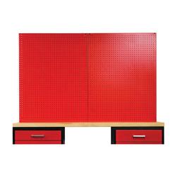 HALLOWELL Fort Knox Pegboard, 72"W x 0.75"D x 44.25"H, Red (textured)