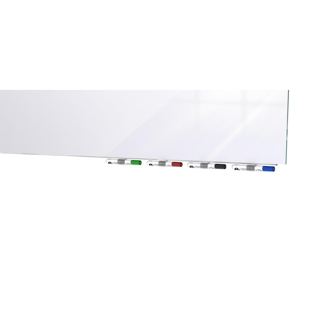 Ghent Aria 8'H x 4'W Magnetic Glass White Board, Blue Surface, Vertical, 4 Rare Earth Magnets, 4 Markers and Eraser