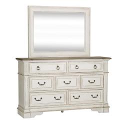 Liberty Furniture Abbey Park Dresser & Mirror, W66 x D21 x H40, White