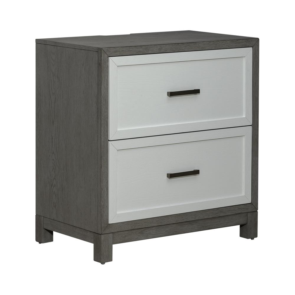 Liberty Furniture 2 Drawer Nightstand w/ Charging Station Contemporary White