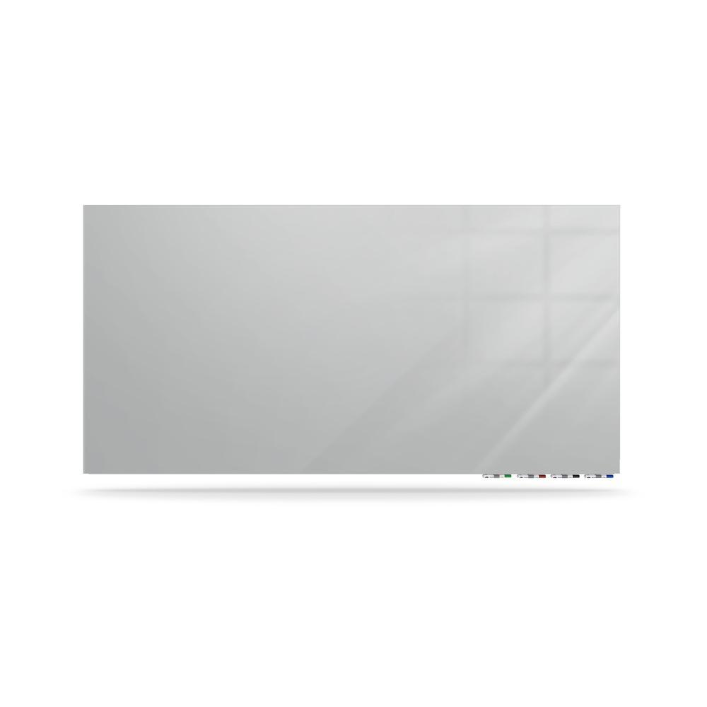 Ghent Aria Low Profile Magnetic Glass Whiteboard, 4'H x 10'W, Gray