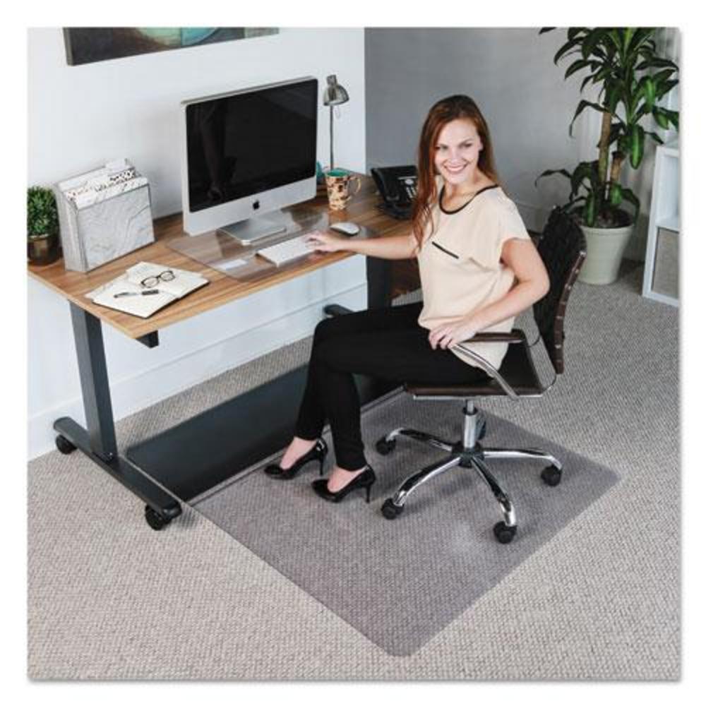 ES Robbins Sit or Stand Mat for Carpet or Hard Floors, 45 x 53, Clear/Black