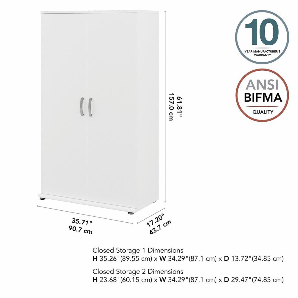 Bush Furniture Bush Business Furniture Universal Tall Linen Cabinet with Doors and Shelves, White