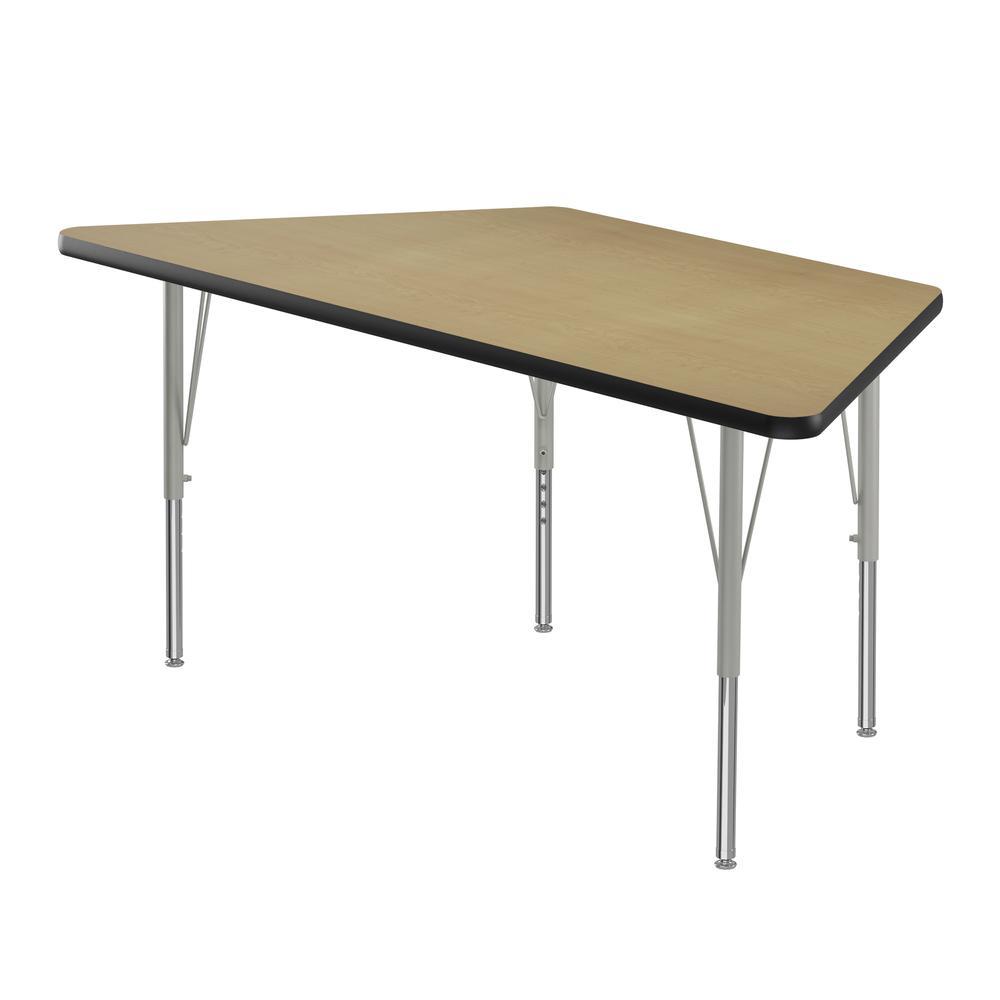 Correll Inc. Deluxe High-Pressure Top Activity Tables, 30x60" TRAPEZOID FUSION MAPLE SILVER MIST