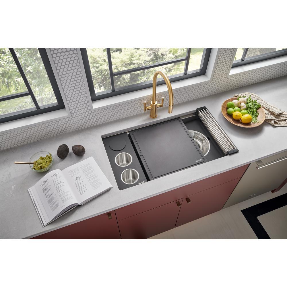 Ruvati 33-inch Workstation Two-Tiered Ledge Kitchen Sink Undermount 16 Gauge Stainless Steel
