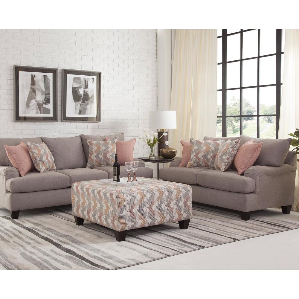 American Furniture Classics Woven Chenille Loveseat 4 Accent Pillows