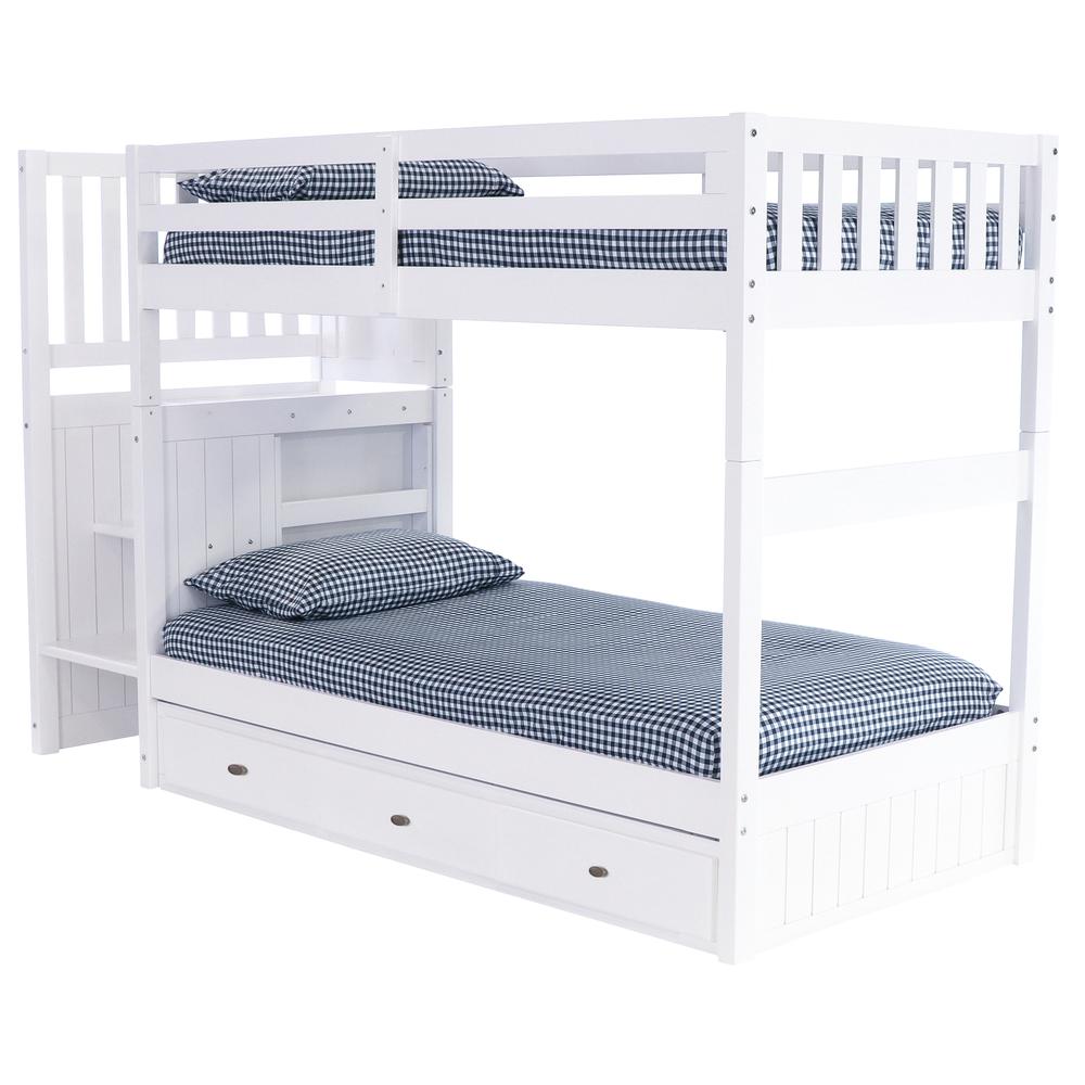 American Furniture Classics Mission Staircase Twin over Twin Bunk Bed with Seven Drawers
