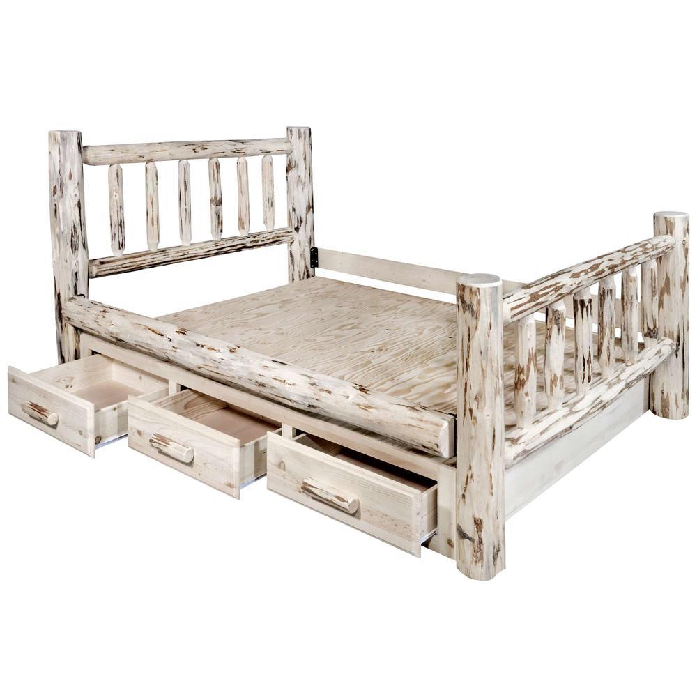 Montana Woodworks, Inc. Montana Collection California King Bed w/ Storage, Clear Lacquer Finish