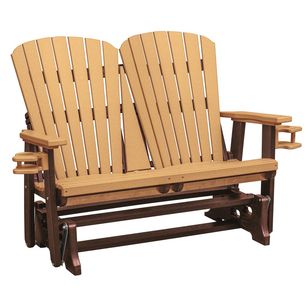 OS Home and Office Dual Fan Back Glider in Cedar with a Tudor Brown Base