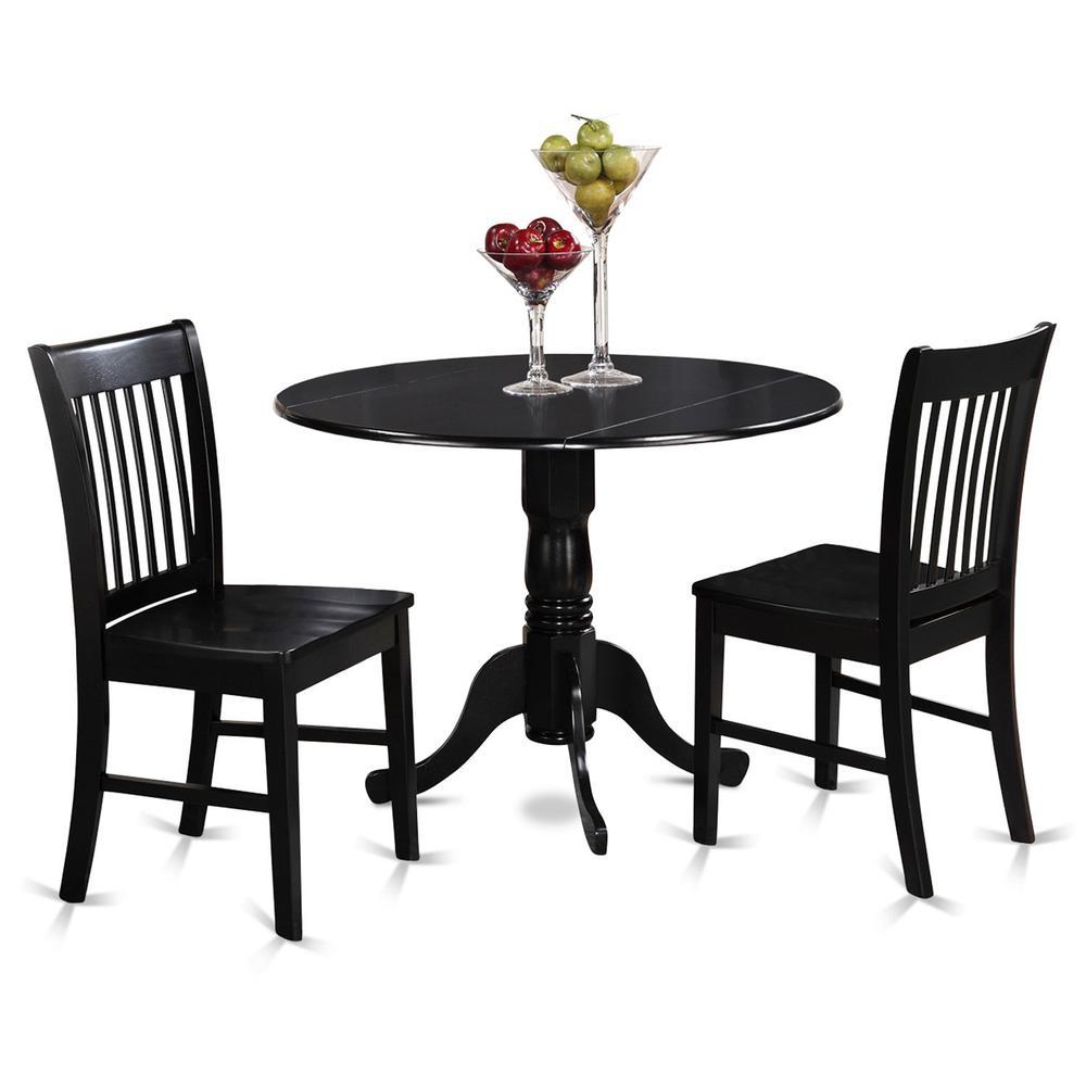 East West Furniture 3  Pc  small  Kitchen  Table  and  Chairs  set-Kitchen  Table  plus  2  dinette  Chairs