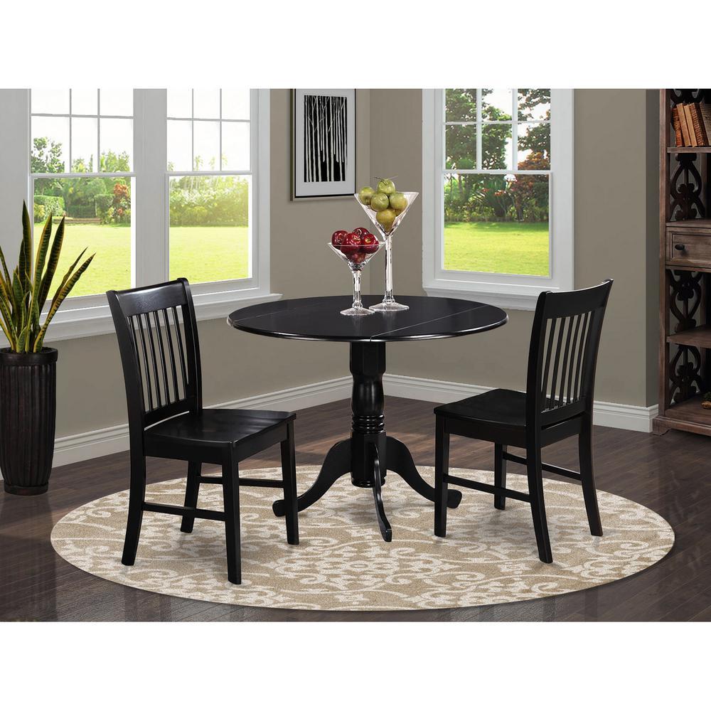 East West Furniture 3  Pc  small  Kitchen  Table  and  Chairs  set-Kitchen  Table  plus  2  dinette  Chairs