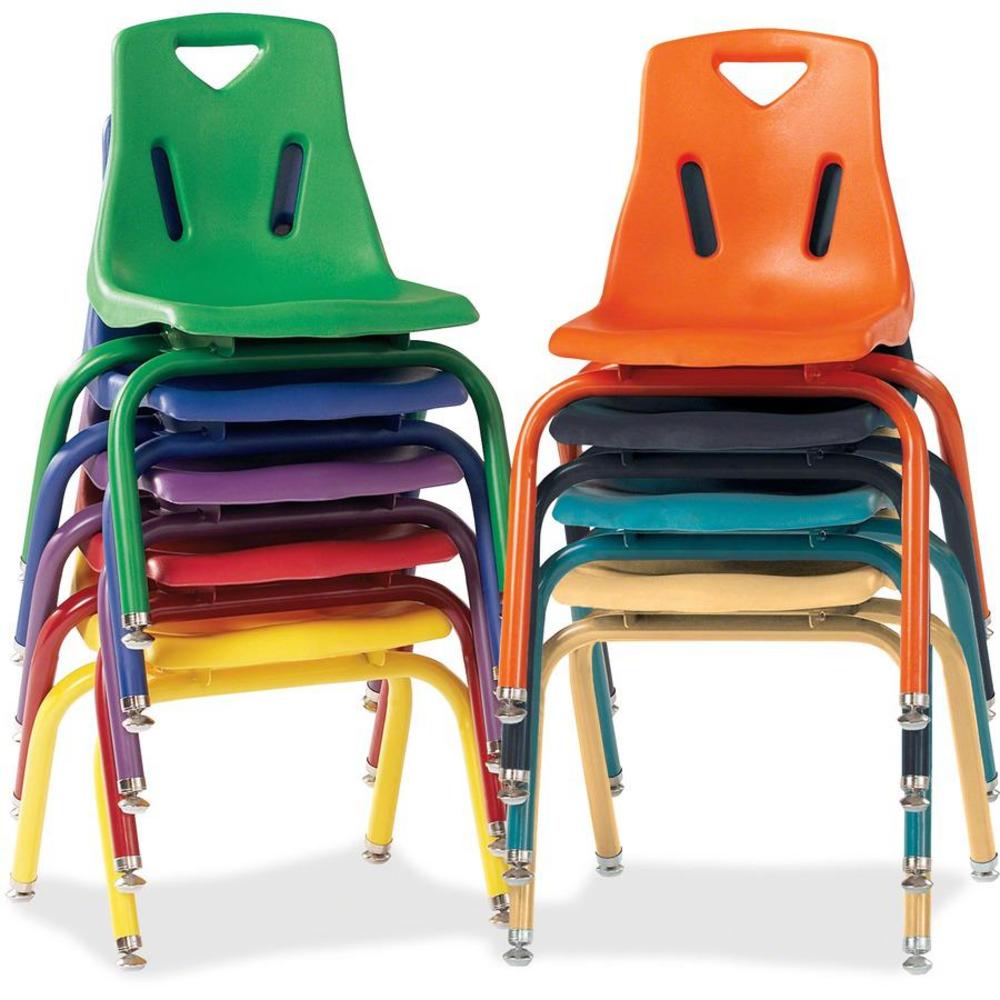 Jonti-Craft Berries Stacking Chair - Steel Frame - Four-legged Base - Purple - Polypropylene - 1 Each