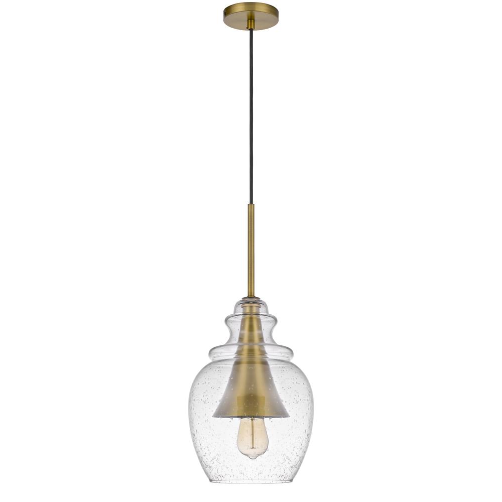 Cal Lighting Girona glass drop pendant with metal cone accent