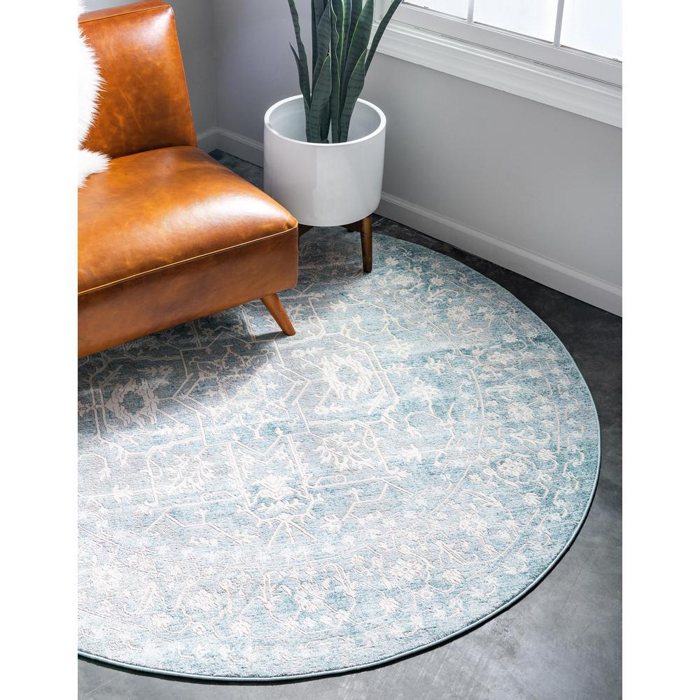 Unique Loom Olympia New Classical Rug, Blue (4' 0 x 4' 0)