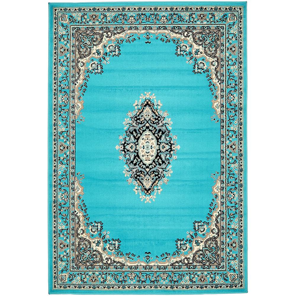 Unique Loom Washington Reza Rug, Turquoise (4' 0 x 6' 0)