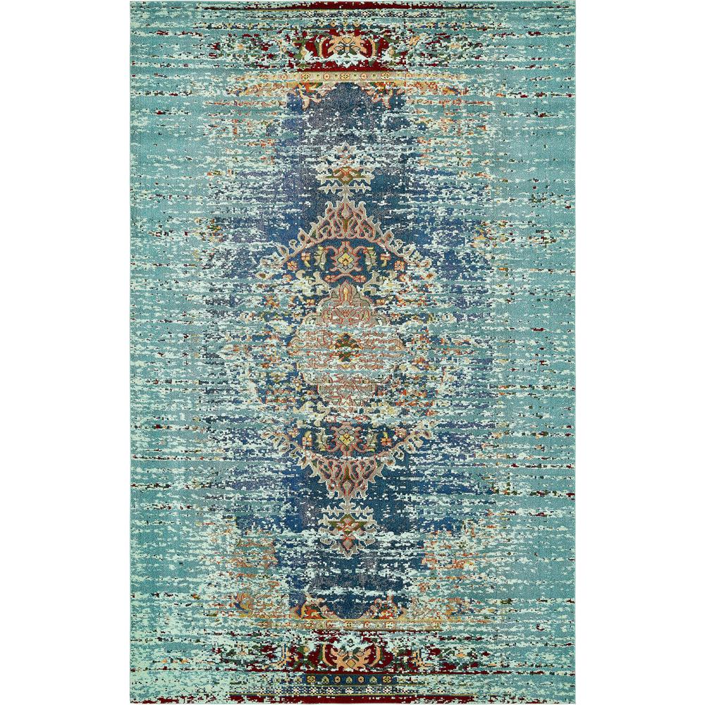 Unique Loom Warhol Vita Rug, Turquoise (10' 6 x 16' 5)