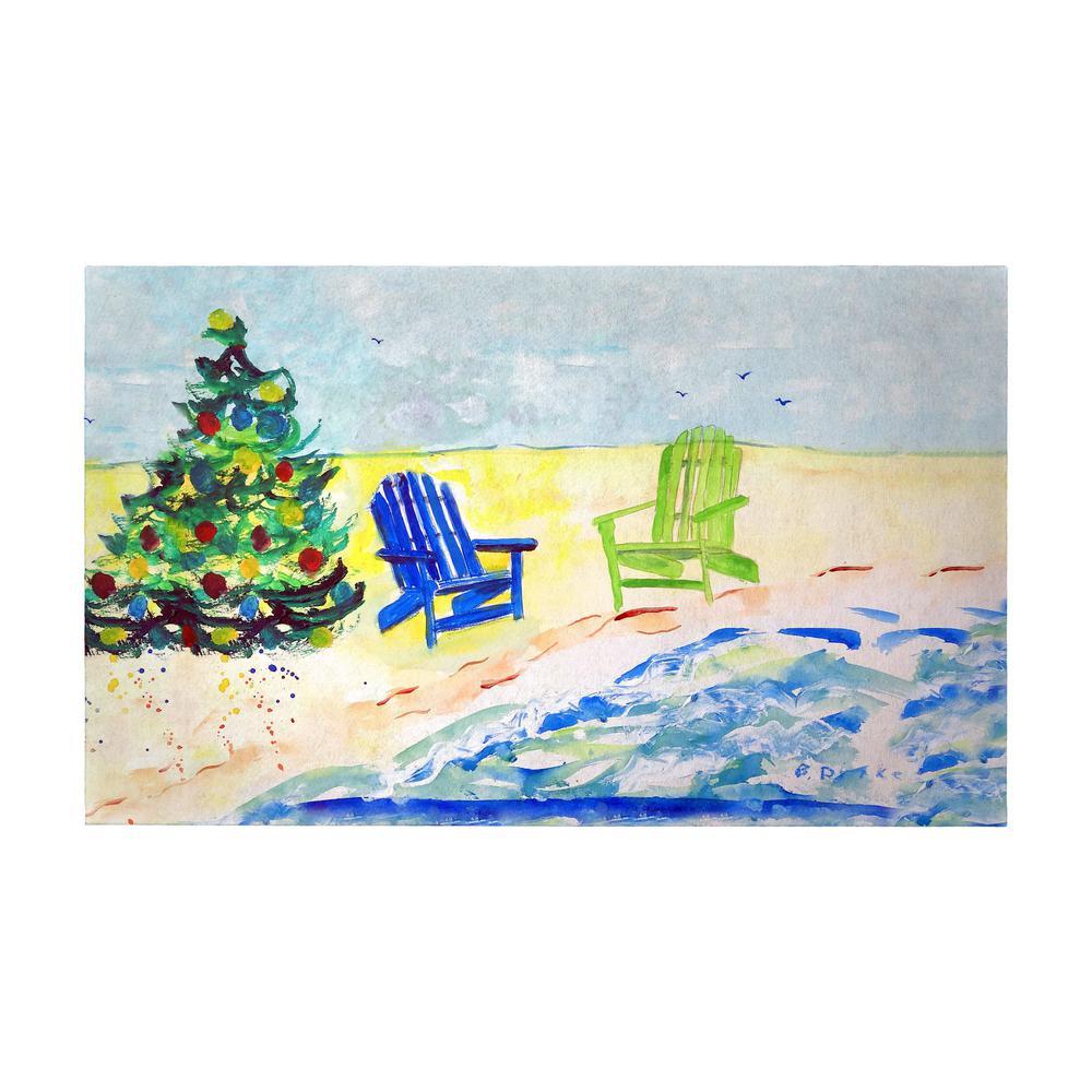 Betsy Drake Interiors Beach Chair Christmas Door Mat 30x50