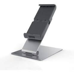 DURABLE OFFICE PRODUCTS CORP. DURABLE&reg; TABLET HOLDER Desk Stand - Fits most 7"-13" Tablets, 360 Degrees Rotation with Anti-Theft Device, Silver/Charcoal