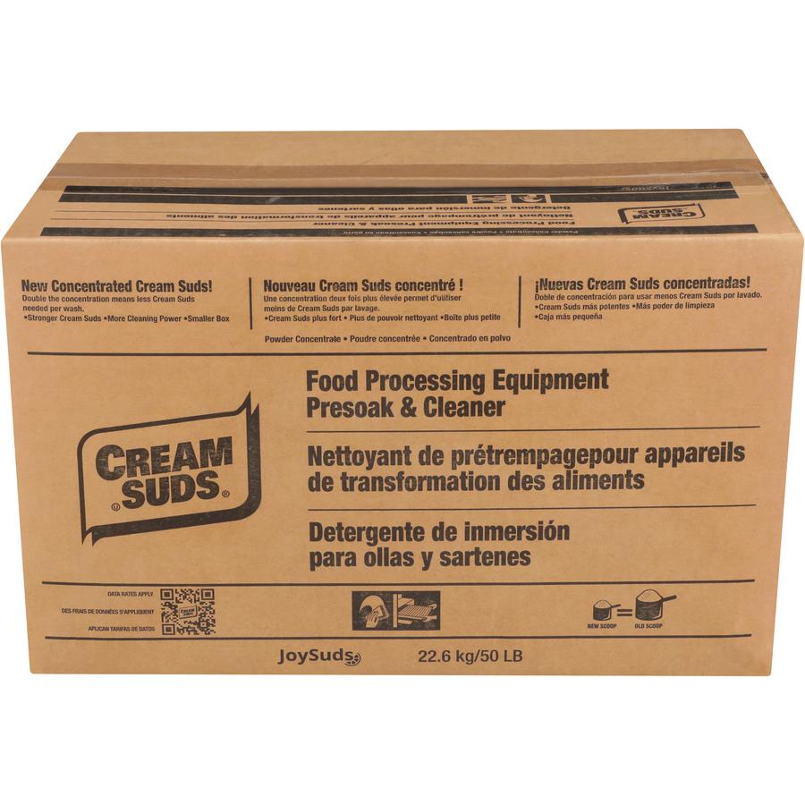 JoySuds Cream Suds Food Equipment Cleaner - Concentrate Powder - 800 oz (50 lb) - 1 / Carton - Brown