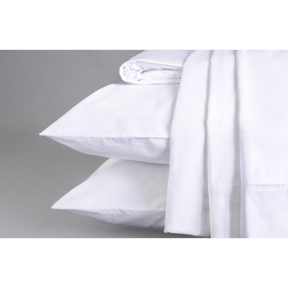 Sleep & Beyond 100% Organic Cotton 300TC Percale Sheet Set, Queen, Up to18", Classic Ivory