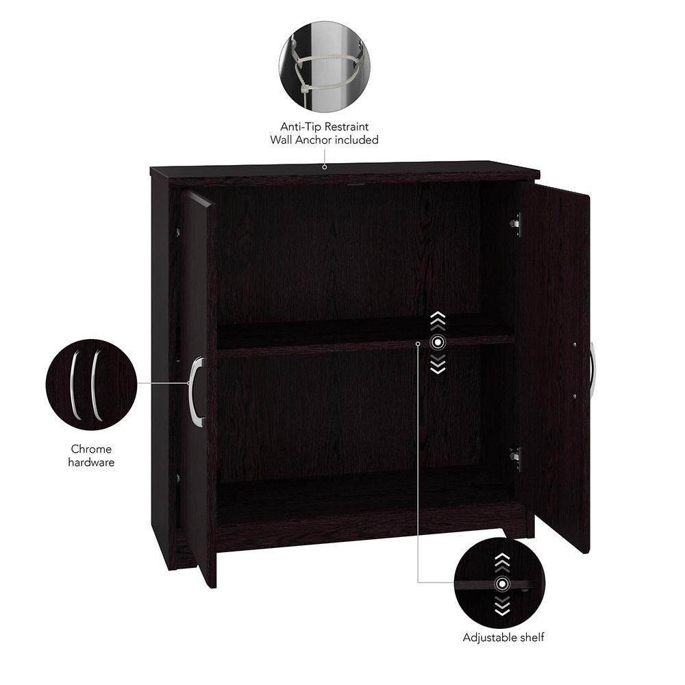 Bush Furniture Cabot Small Bathroom Storage Cabinet with Doors in Espresso Oak