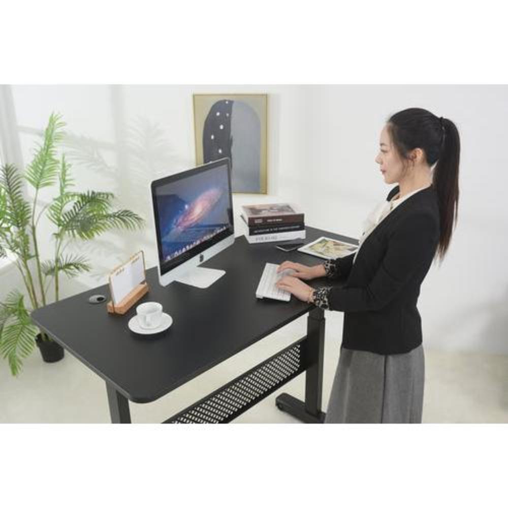 ApexDesk 55" Pneumatic Height Adjustable Desk - Black