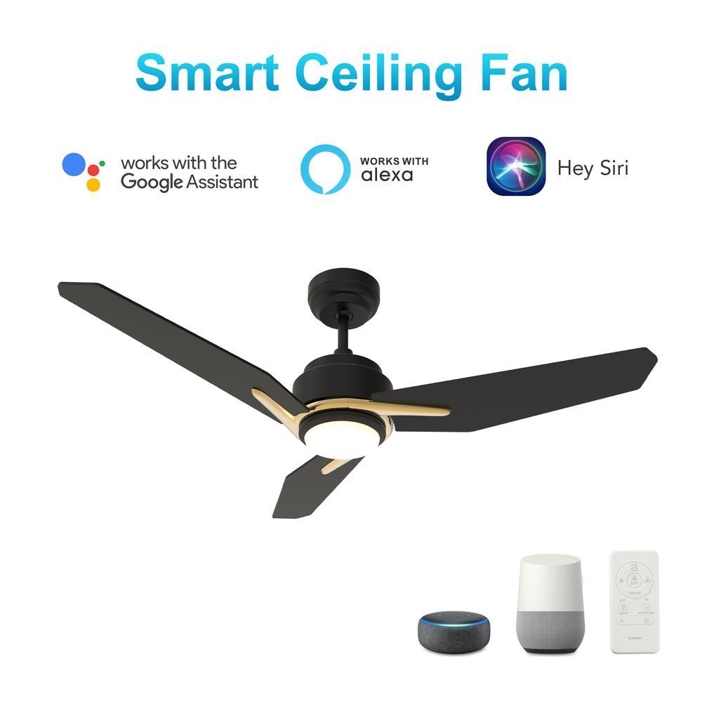 Carro Tracer 48-inch Smart Ceiling Fan with Remote, Light Kit Included, Black Finish