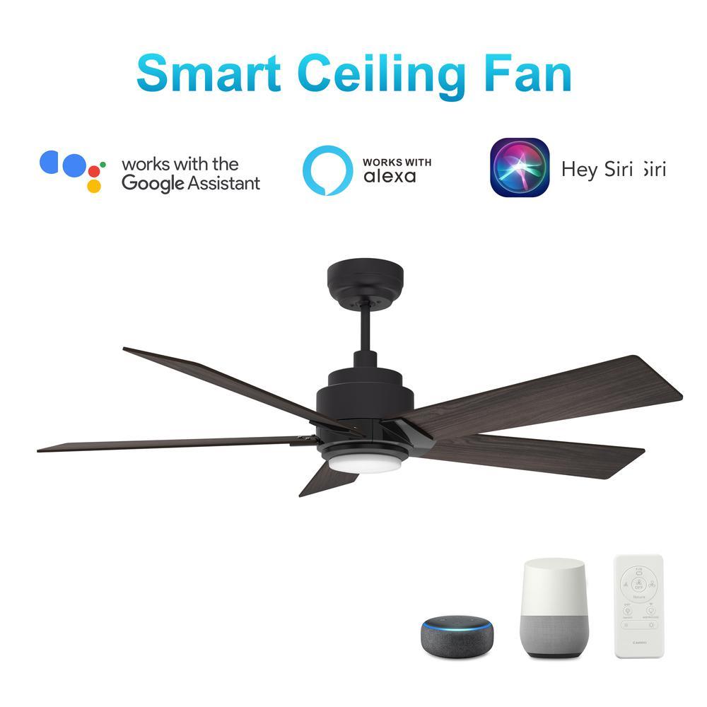 Carro Ascender 52-inch Smart Ceiling Fan with Remote, Light Kit Included, Black